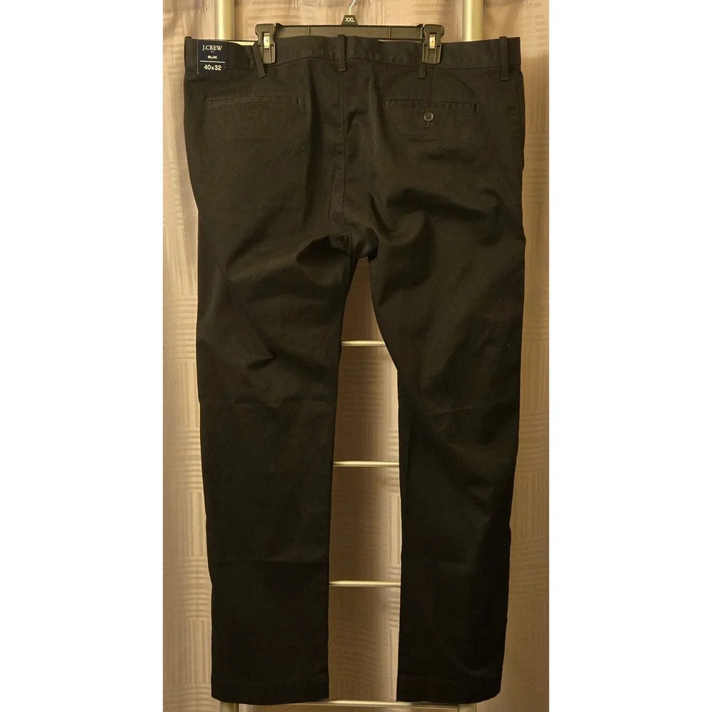 J.Crew Flex Slim Fit Chino Pants Mens 40x32 Black H3167 New With Tags